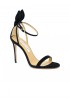 AQUAZZURA DENHIGS0-SUE-000 BLACK SUEDE BOW TIE SANDALS 105