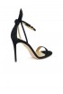 AQUAZZURA DENHIGS0-SUE-000 BLACK SUEDE BOW TIE SANDALS 105