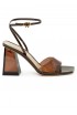 GIANVITO ROSSI G32208.85PLX.GSVBROB BROWN GLASS PATENT LEATHER SANDALS