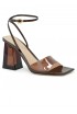 GIANVITO ROSSI G32208.85PLX.GSVBROB BROWN GLASS PATENT LEATHER SANDALS