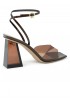 GIANVITO ROSSI G32208.85PLX.GSVBROB BROWN GLASS PATENT LEATHER SANDALS
