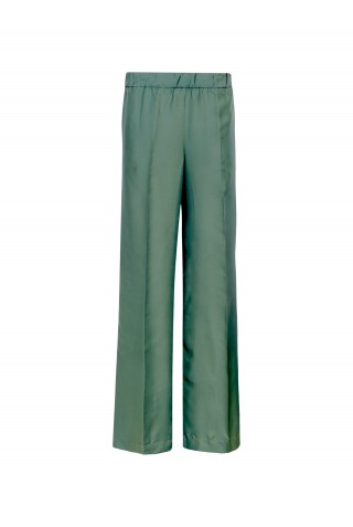 PAROSH D232286 022 GREEN SILK SEITAN24 PANTS