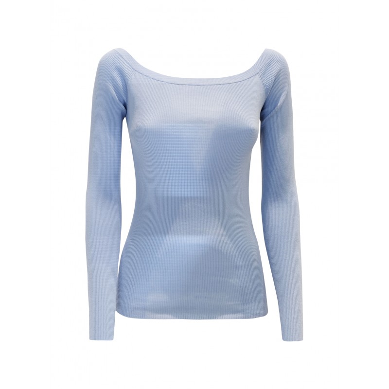 PAROSH D540713 078 POWDER BLUE COTTON CIPRIA24 SWEATER