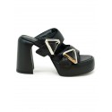 ELENA IACHI E3854 BLACK LEATHER SANDALS