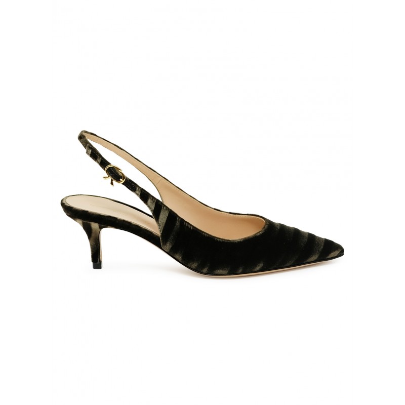 GIANVITO ROSSI G95266.55RIC.VEZMINK MINK ZEBRA PRINT VELVET PUMPS