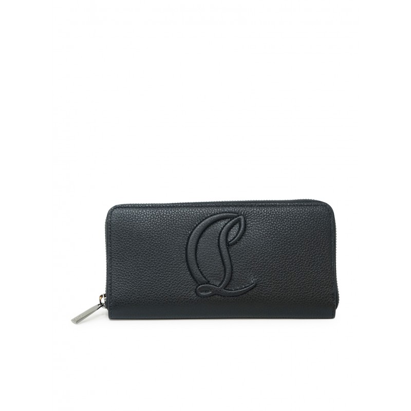 CHRISTIAN LOUBOUTIN 3235083 CM53 BLACK CALF BY MY SIDE LONG WALLET