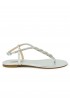 NINALILOU 321131FR/10 SILVER LEATHER FLAT SANDAL