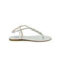 NINALILOU 321131FR/10 SILVER LEATHER FLAT SANDAL