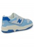 NEW BALANCE BB550YKE CHROME BLUE LEATHER SNEAKER