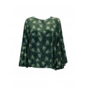 MAESTA M13B0098 S63 S6323 GREEN FLOWER SATIN SHIRT