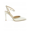 NINALILOU 341206L9 IVORY LEATHER PUMPS WITH SWAROVSKI
