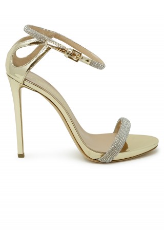 NINALILOU 341022MC GOLD LEATHER SANDALS WITH SWAROVSKI