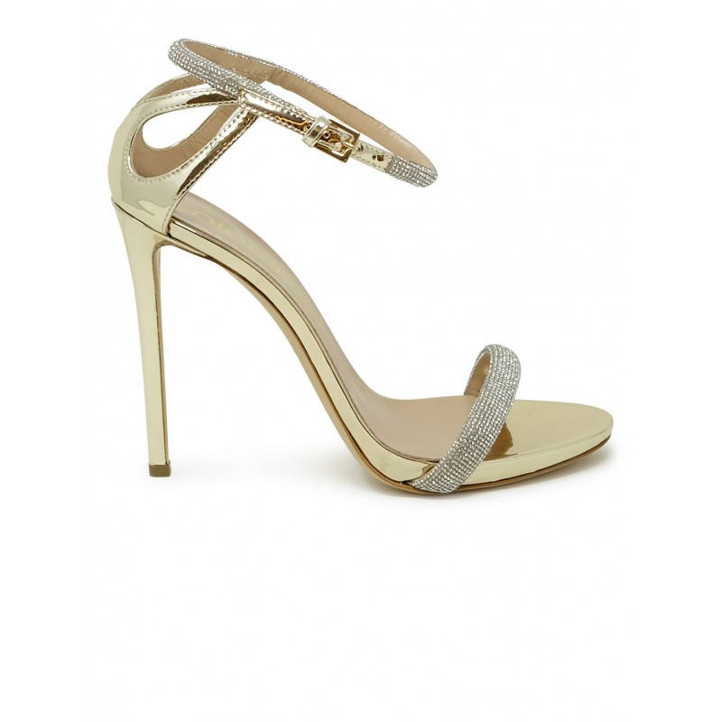NINALILOU 341022MC GOLD LEATHER SANDALS WITH SWAROVSKI