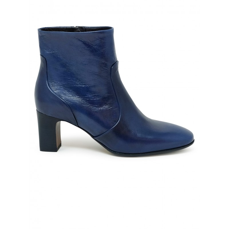 MARA BINI F570 BLUE LEATHER ANKLE BOOTS