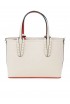 CHRISTIAN LOUBOUTIN 1235336 W514 LECHE LEATHER CABATA E/W MINI CALF PARIS LOUBINTHESKY PRINT HANDBAG