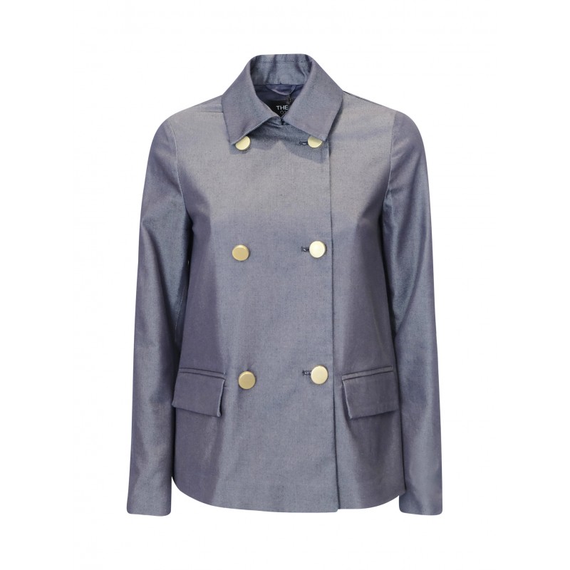 THE ONE KE007H7480440 790 NAVY COTTON COAT