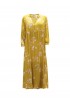 ONE DD-0156 0112 YELLOW AND PINK VISCOSE MIDI DRESS