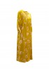ONE DD-0156 0112 YELLOW AND PINK VISCOSE MIDI DRESS