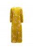 ONE DD-0156 0112 YELLOW AND PINK VISCOSE MIDI DRESS