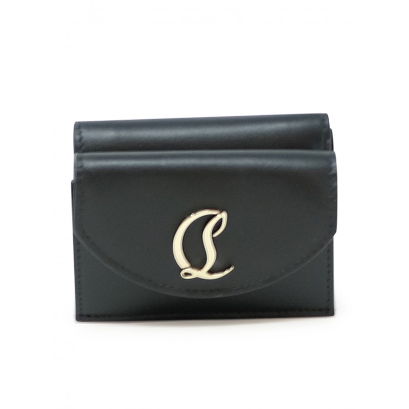 CHRISTIAN LOUBOUTIN 3235108 CM6S BLACK LEATHER LOUBI54 WALLET