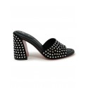 CHRISTIAN LOUBOUTIN 1240729 T023 BLACK SUEDE JANE MULE STRASS BOUM 85 SANDALS