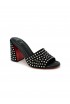 CHRISTIAN LOUBOUTIN 1240729 T023 BLACK SUEDE JANE MULE STRASS BOUM 85 SANDALS