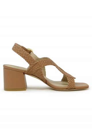STUART WEITZMAN SH948 TAN LEATHER WVETTE 60 SLINGBACK SANDALS