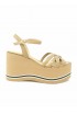 PALOMA BARCELO 24-1022 BEIGE LEATHER LIOBA WEDGE SANDALS