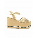 PALOMA BARCELO 24-1022 BEIGE LEATHER LIOBA WEDGE SANDALS