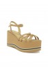 PALOMA BARCELO 24-1022 BEIGE LEATHER LIOBA WEDGE SANDALS