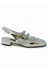 CAREL PARIS PECHENIGHT 331957 SILVER LEATHER BALLET PUMPS