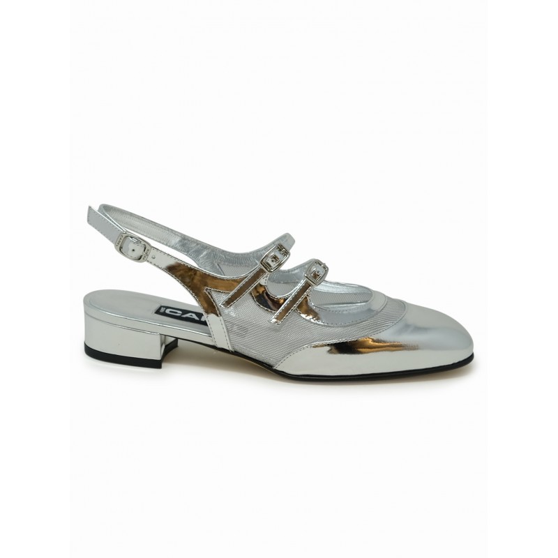 CAREL PARIS PECHENIGHT 331957 SILVER LEATHER BALLET PUMPS