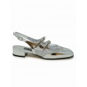 CAREL PARIS PECHENIGHT 331957 SILVER LEATHER BALLET PUMPS