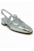 CAREL PARIS PECHENIGHT 331957 SILVER LEATHER BALLET PUMPS