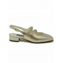 CAREL PARIS PECHE21 330979 GOLD LEATHER BALLET FLATS