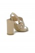 ROBERTO DEL CARLO 11524 BEIGE PATENT LEATHER SANDALS