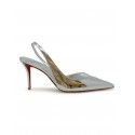 CHRISTIAN LOUBOUTIN 3240221 S211 SILVER PATENT LEATHER POSTICHA 80 PUMPS