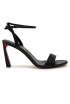 CHRISTIAN LOUBOUTIN 3230551 B4349 BLACK PVC LEATHER CONDORA QUEEN 85 SANDALS