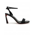 CHRISTIAN LOUBOUTIN 3230551 B439 BLACK PVC LEATHER CONDORA QUEEN 85 SANDALS
