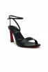 CHRISTIAN LOUBOUTIN 3230551 B4349 BLACK PVC LEATHER CONDORA QUEEN 85 SANDALS