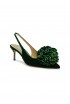 AQUAZZURA CTIMIDL0-VEL-MCH GREEN VELVET COUTURIER SLING 65