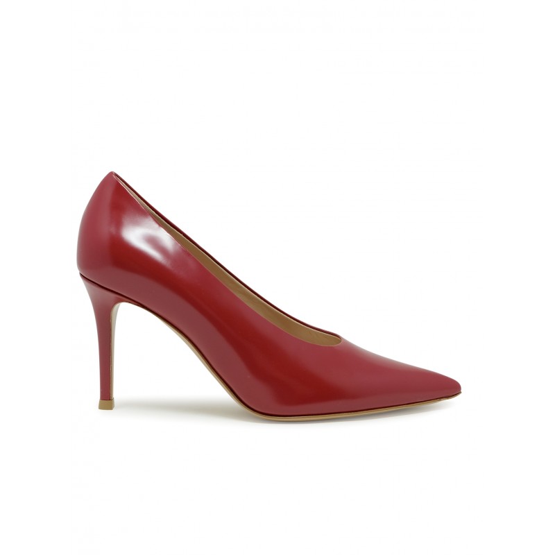 GIANVITO ROSSI G22277.85RIC.TOKROUG RED LEATHER PUMPS