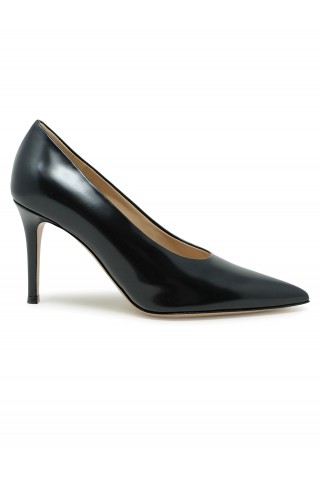 GIANVITO ROSSI G22277.85RIC.TOKNERO BLACK LEATHER PUMPS