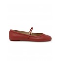 GIANVITO ROSSI G22223.05GOM.NXFTABS RED LEATHER BALLERINA