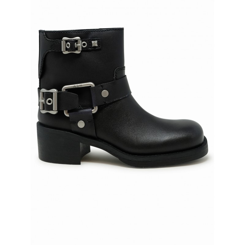 ASH TEXAS01 BLACK LEATHER BOOTS