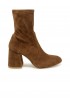 STUART WEITZMAN SF414 COFFEE SUEDE FLAREBLOCK 85 STRETCH BOOTIE
