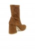 STUART WEITZMAN SF414 COFFEE SUEDE FLAREBLOCK 85 STRETCH BOOTIE