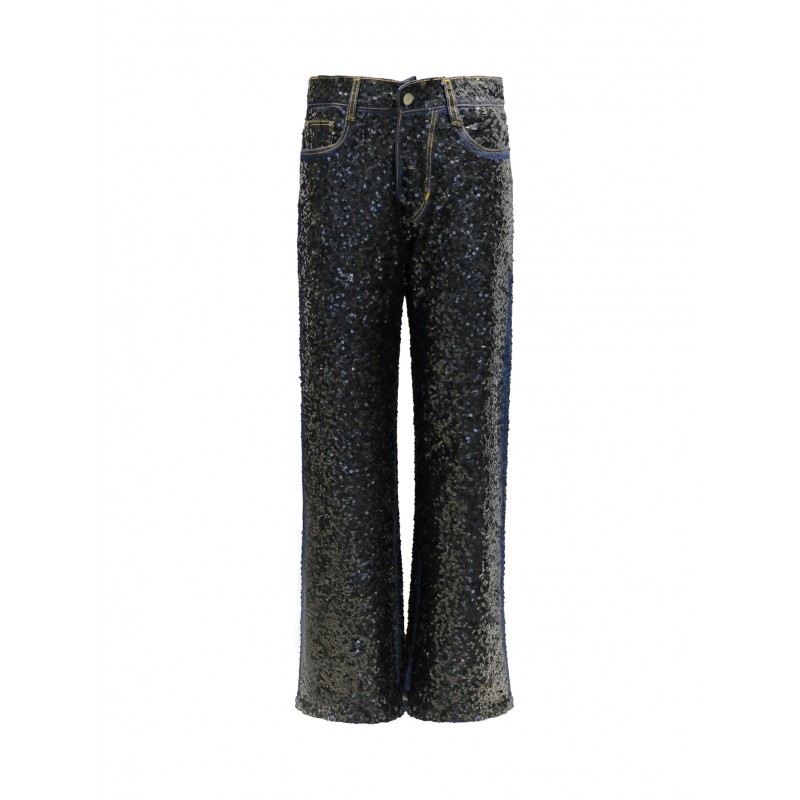 PAROSH D230726 813 GUFF FANTASY BLACK JEANS