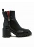 HALMANERA ROST37 BLACK LEATHER BARON ANKLE BOOTS