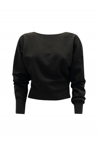 PAROSH D540833 013 LIME24 BLACK SWEATER